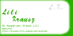 lili krausz business card